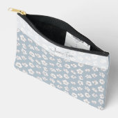 さくらんぼの花がライトブルーに名前を付けて アクセサリーポーチ (見開き)