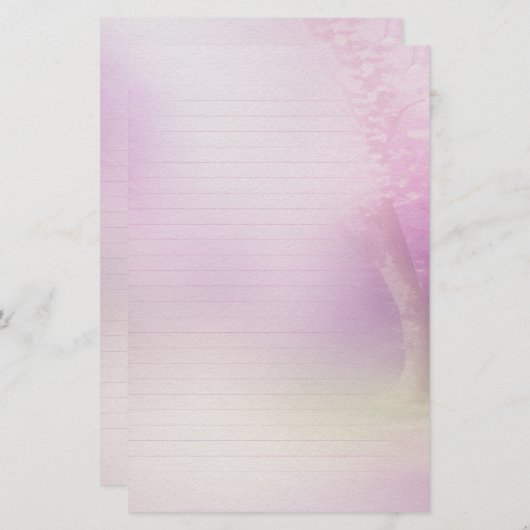 さくらんぼの花が並んだ筆記用紙 便箋 (正面/裏面)