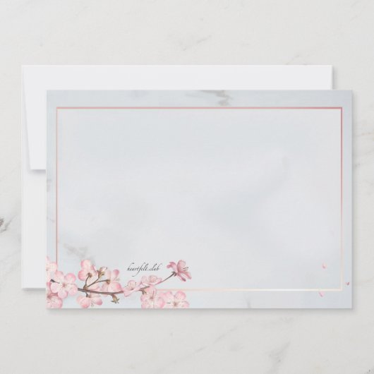 さくらんぼの花が宗教に結びつく 招待状 (裏面)