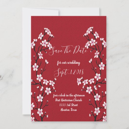 さくらんぼの花が日付を保存 セーブザデート (正面)