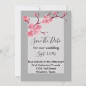 さくらんぼの花が日付を保存 招待状 (正面)