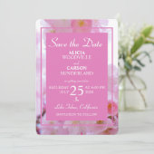 さくらんぼの花が日付を保存 招待状 (スタンド正面)