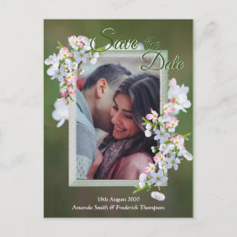 さくらんぼの花が日付を保存 案内ポストカード