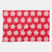さくらんぼの花が赤 キッチンタオル (横)