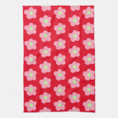 さくらんぼの花が赤 キッチンタオル (縦)