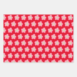 さくらんぼの花が赤 ラッピングペーパーシート