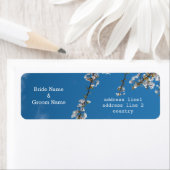 さくらんぼの花が青空結婚の住所 シール。 ラベル (インサイチュ)