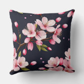さくらんぼの花が青 クッション (裏面)