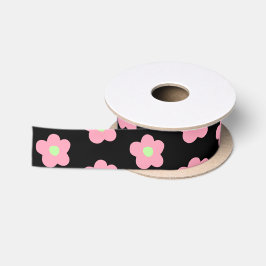 さくらんぼの花が黒 サテンリボン