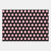 さくらんぼの花が黒 ラッピングペーパーシート (正面)