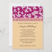 さくらんぼの花とストライプ 招待状 (正面)