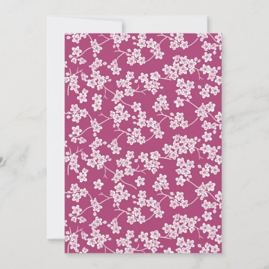 さくらんぼの花とストライプ 招待状 (裏面)