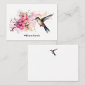 さくらんぼの花とハミングバードノートカード ノートカード (正面/裏面)