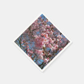 さくらんぼの花とビーピンク春の花 スタンダードカクテルナプキン (角)