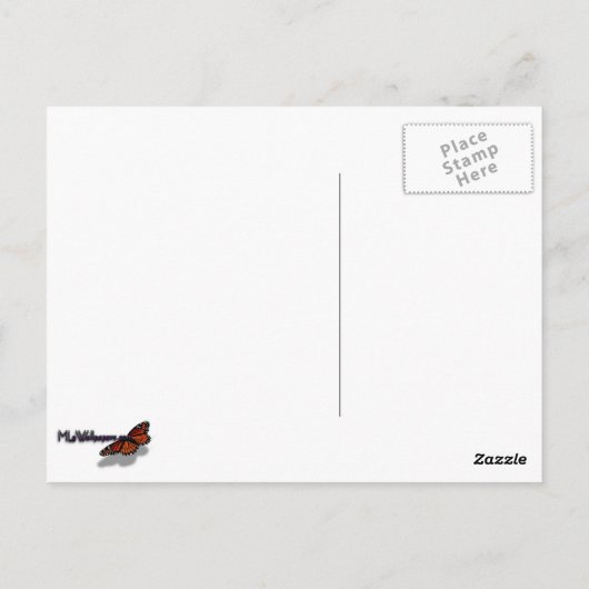 さくらんぼの花とビーピンク春の花 ポストカード (裏面)