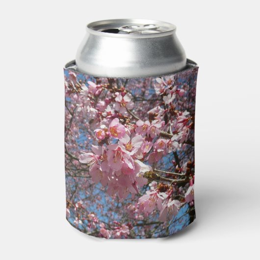 さくらんぼの花とビーピンク春の花 缶クーラー (缶正面)