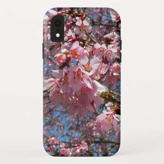 さくらんぼの花とビーピンク春の花 Case-Mate iPhoneケース (裏面)