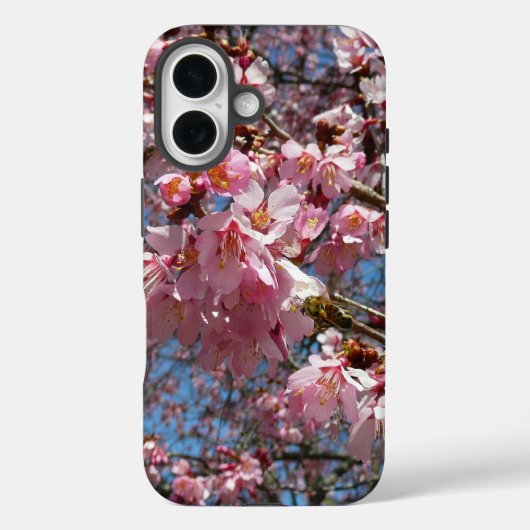 さくらんぼの花とビーピンク春の花 Case-Mate iPhoneケース (裏面)
