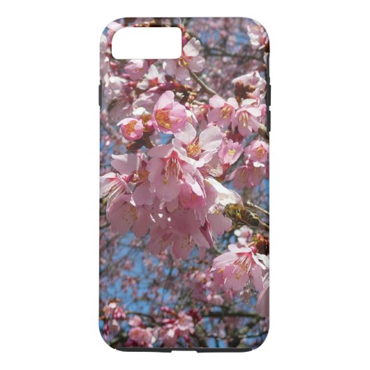 さくらんぼの花とビーピンク春の花 Case-Mate iPhoneケース (裏面)