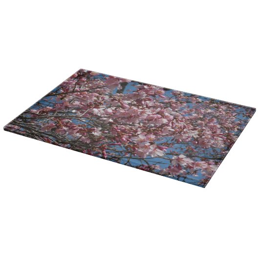 さくらんぼの花とブルースカイ春フローラ カッティングボード (角)