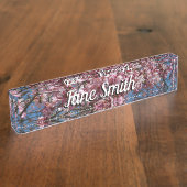 さくらんぼの花とブルースカイ春フローラ デスクネームプレート (側面)