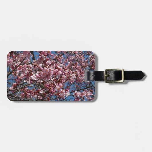 さくらんぼの花とブルースカイ春フローラ ラゲッジタグ (正面横)