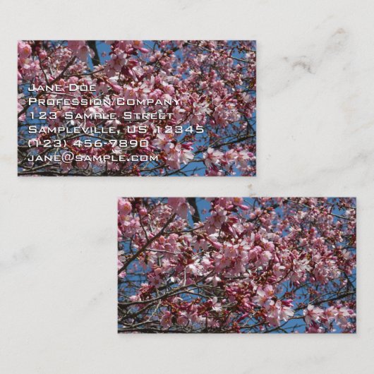 さくらんぼの花とブルースカイ春フローラ 名刺 (正面/裏面)