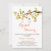 さくらんぼの花とメイスン結婚のブライダルシャワー 招待状 (正面)