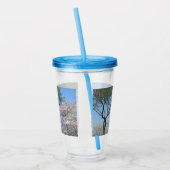 さくらんぼの花とワシントンのモニュメント アクリルタンブラー (左)