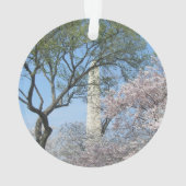 さくらんぼの花とワシントンのモニュメント オーナメント (裏面)