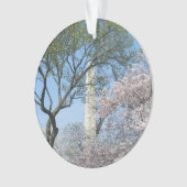 さくらんぼの花とワシントンのモニュメント オーナメント (正面)