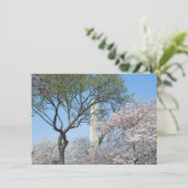 さくらんぼの花とワシントンのモニュメント カード (スタンド正面)
