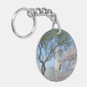 さくらんぼの花とワシントンのモニュメント キーホルダー (正面左)