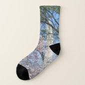 さくらんぼの花とワシントンのモニュメント ソックス (左外側)