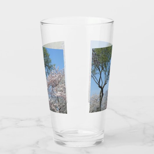 さくらんぼの花とワシントンのモニュメント タンブラーグラス (左)