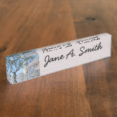 さくらんぼの花とワシントンのモニュメント デスクネームプレート (側面)