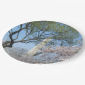 さくらんぼの花とワシントンのモニュメント ペーパープレート (アングル)