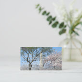 さくらんぼの花とワシントンのモニュメント 名刺 (スタンド正面)