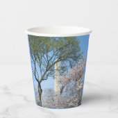 さくらんぼの花とワシントンのモニュメント 紙コップ (正面)