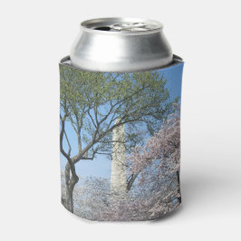 さくらんぼの花とワシントンのモニュメント 缶クーラー