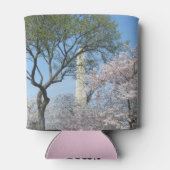 さくらんぼの花とワシントンのモニュメント 缶クーラー (裏面)