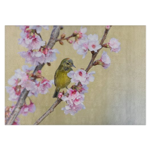 さくらんぼの花とワルブラー カッティングボード (正面)