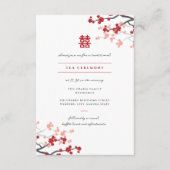 さくらんぼの花と二重の幸福中国の結婚の エンクロージャーカード (正面)