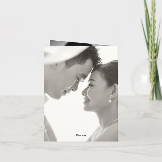 さくらんぼの花と二重の幸福中国の結婚の サンキューカード (裏面)