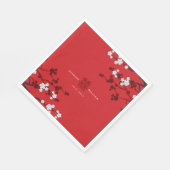 さくらんぼの花と二重の幸福中国の結婚の スタンダードランチョンナプキン (角)