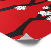 さくらんぼの花と二重の幸福中国の結婚の ポスター (角)