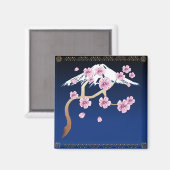 さくらんぼの花と富士山の磁石 マグネット (正面/裏面)