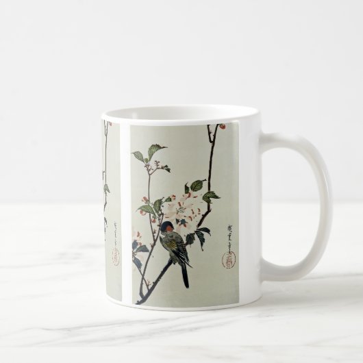 さくらんぼの花と小鳥 コーヒーマグカップ (右)