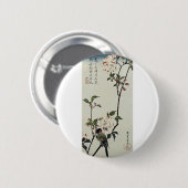 さくらんぼの花と小鳥 缶バッジ (正面&裏面)
