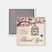 さくらんぼの花と愛の鳥 マグネット (正面/裏面)